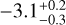 $-3.1_{-0.3}^{+0.2}$
