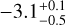 $-3.1_{-0.5}^{+0.1}$