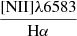 $ \frac {{\mathrm {[NII]}}\lambda 6583}{{\mathrm {H}}\alpha } $