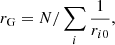 $$ \begin{aligned} r_{\rm G} = N/\sum _{i} \frac{1}{r_{i0}}, \end{aligned} $$