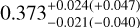 $0.373_{ - 0.021( - 0.040)}^{+ 0.024( + 0.047)}$