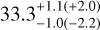 $33.3_{ - 1.0( - 2.2)}^{+ 1.1( + 2.0)}$