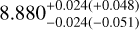 $8.880_{ - 0.024( - 0.051)}^{+ 0.024( + 0.48)}$