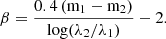 $$ \begin{aligned} \beta = \frac{0.4\,(\mathrm{m_1-m_2} )}{\mathrm{log} (\lambda _2/\lambda _1)}-2. \end{aligned} $$