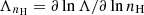 $ \Lambda _{{n_{\textrm {H}}}} = \partial \ln {\Lambda } / \partial \ln {{n_{\textrm {H}}}} $