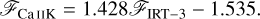 $\[\mathscr{F}_{\text {?? IIK }}=1.428 \mathscr{F}_{\text {IRT}-3}-1.535.\]$