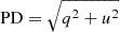 $ \mathrm{PD} = \sqrt{q^2+u^2} $
