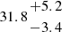 $ 31.8{{+5.2}\atop { -3.4}} $