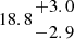 $ 18.8{{+3.0}\atop { -2.9}} $