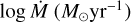 $\log \dot M\left( {{M_ \odot }{\rm{y}}{{\rm{r}}^{ - 1}}} \right)$