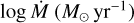 $\log \dot M({M_ \odot }{\rm{y}}{{\rm{r}}^{ - 1}})$