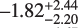 $\[-1.82_{-2.20}^{+2.44}\]$