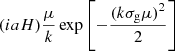 $ (iaH) \frac {\mu }{k} \exp \left [-\frac {(k \sigma _{\mathrm {g}}\mu )^2}{2}\right ] $