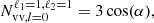 $$ N_{\mathrm {vv},l = 0}^{\ell _1 = 1, \ell _2 = 1} = 3\cos (\alpha ), $$