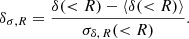 $$ \begin{aligned} \delta _{\sigma , R} = \frac{\delta (<R) - \langle \delta (<R)\rangle }{\sigma _{\delta ,\, R} ( < R)}. \end{aligned} $$