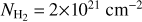${N_{{{\rm{H}}_2}}} = 2 \times {10^{21}}\;{\rm{c}}{{\rm{m}}^{ - 2}}$