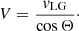 $$ \begin{aligned} V = \frac{v_{\rm LG}}{\cos \Theta }\cdot \end{aligned} $$