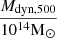 $ \frac {M_{{\textrm {dyn}},500}}{10^{14}{\mathrm {M}}_{\odot }} $