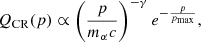 $$ \begin{aligned} Q_{\rm CR} (p) \propto \left(\frac{p}{m_{\alpha } c}\right)^{-\gamma } e^{-\frac{p}{p_{\rm max}}}, \end{aligned} $$
