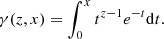 $$ \begin{aligned} \gamma (z,x) = \int _0^x t^{z-1} e^{-t} \mathrm{d} t. \end{aligned} $$