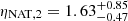 $ \eta_{\mathrm{NAT},2} = 1.63^{+0.85}_{-0.47} $