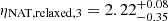 $ \eta_{\mathrm{NAT,relaxed,3}} = 2.22^{+0.08}_{-0.35} $