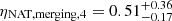 $ \eta_{\mathrm{NAT,merging,4}} = 0.51^{+0.36}_{-0.17} $