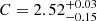 $ C = 2.52_{-0.15}^{+0.03} $