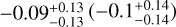 $-0.09_{-0.13}^{+0.13} \left(- 0.1_{-0.14}^{+0.14}\right)$