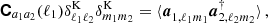 $$ \boldsymbol {{\mathbf {{\mathsf{C}}}}}_{a_1a_2}(\ell _1)\delta ^\mathrm {K}_{\ell _1\ell _2}\delta ^\mathrm {K}_{m_1m_2} = \langle \boldsymbol {a}^{\phantom {\dagger }}_{1,\ell _1 m_1}\boldsymbol {a}^\dagger _{2,\ell _2 m_2} \rangle \,, $$