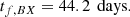 $$ \begin{aligned} t_{f,BX} = 44.2\, \text{ days}. \end{aligned} $$