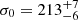 $ \sigma_0 = 213^{+7}_{-6} $