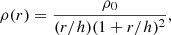 $$ \begin{aligned} \rho (r) = \frac{\rho _{0}}{(r/h)(1+r/h)^2}, \end{aligned} $$