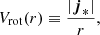 $$ V_{\mathrm {rot}} (r) \equiv \frac {|\boldsymbol {j}_{*}|}{r}, $$