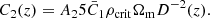 $$ \begin{aligned} C_{2}(z) = A_2 5\bar{C}_1 \rho _{\mathrm{crit} } \Omega _{\rm m} {D^{-2}(z)}. \end{aligned} $$