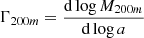 $$ \begin{aligned} \Gamma _{200m} = \frac{\mathrm{d} \log M_{200m}}{\mathrm{d} \log a} \end{aligned} $$