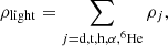 $$ \rho _{\mathrm {light}} = \sum _{j={\mathrm {d,t,h,\alpha ,^6He}}} \rho _{j}, $$