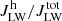 $ J^{\mathrm{h}}_{\mathrm{LW}}/J^{\mathrm{tot}}_{\mathrm{LW}} $