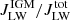 $ J^{\mathrm{IGM}}_{\mathrm{LW}}/J^{\mathrm{tot}}_{\mathrm{LW}} $