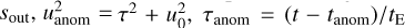 ${s_{{\rm{out\;}}}},u_{{\rm{anom\;}}}^2 = {\tau ^2} + u_0^2,{\tau _{{\rm{anom\;}}}} = \left( {t - {t_{{\rm{anom\;}}}}} \right)/{t_{\rm{E}}}$
