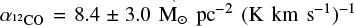 $\alpha_{^{12}{\rm CO}}=8.4\pm3.0$ M$_{\odot}$ pc$^{-2}$ (K km s$^{-1}$)$^{-1}$