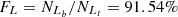 $ F_{L} = N_{L_{b}} / N_{L_{t}} = 91.54{\%} $