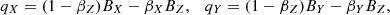 $$ q_X = (1 - \beta _Z) B_X - \beta _X B_Z, \quad q_Y = (1 - \beta _Z) B_Y - \beta _Y B_Z, $$