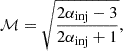 $$ \begin{aligned} \mathcal{M} = \sqrt{\frac{2 \alpha _{\rm inj} - 3}{2 \alpha _{\rm inj} + 1}} , \end{aligned} $$