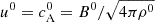 $ u^0 = c_\mathrm {A}^0 = B^0/\sqrt {4\pi \rho ^0} $