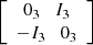 $ \left[\begin{array}{c} 0_3 \quad I_3\\ -I_3 \quad 0_3\\ \end{array}\right] $
