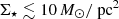 $ \Sigma _\star \lesssim 10\,M_\odot /\text{ pc}^2 $