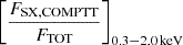 $ \left [\frac {F_{\mathrm {SX,COMPTT}}}{F_{\mathrm {TOT}}} \right ]_{\mathrm {0.3-2.0\,keV}} $