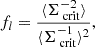 $$ \begin{aligned} f_l = \frac{\langle \Sigma _{\text{ crit}}^{-2} \rangle }{\langle \Sigma _{\text{ crit}}^{-1} \rangle ^2}, \end{aligned} $$