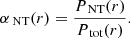 $$ \begin{aligned} \alpha _{{\text{ NT}}}(r) = \frac{P_{\text{ NT}}(r)}{P_{\text{ tot}}(r)}. \end{aligned} $$